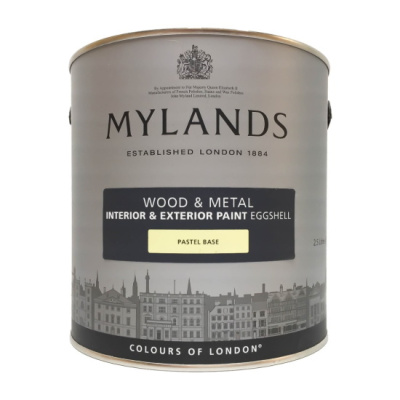 Краска Mylands Wood & Metal Paint Eggshell (полуматовая 23% интерьерная/экстерьерная краска для деревянных, металлических поверхностей и стен, моющаяся)